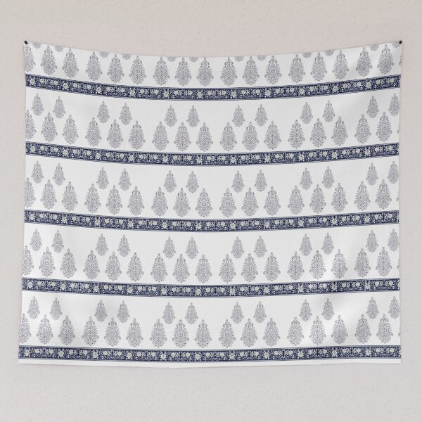 Item preview, Blue Paisley Floral Border Pattern designed and sold by reanacreations.