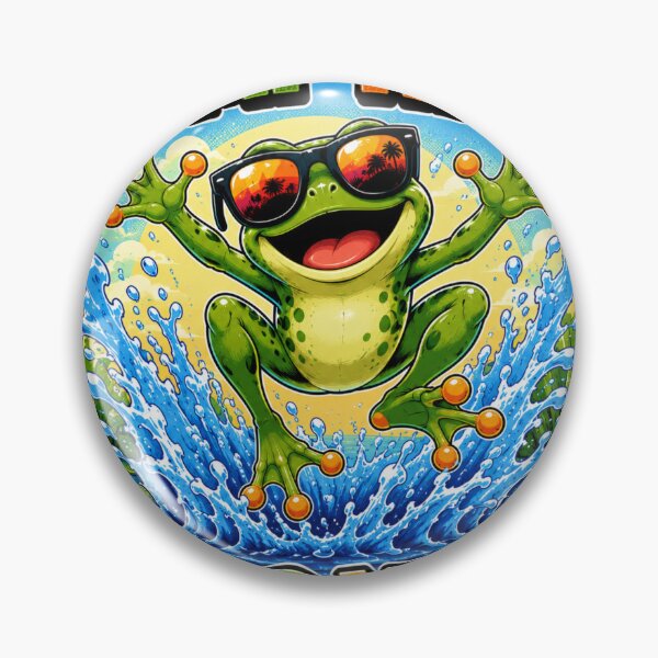 Item preview, Jump High Frog Vibes Funny Cartoon Frog T-Shirt designed and sold by M.Store.