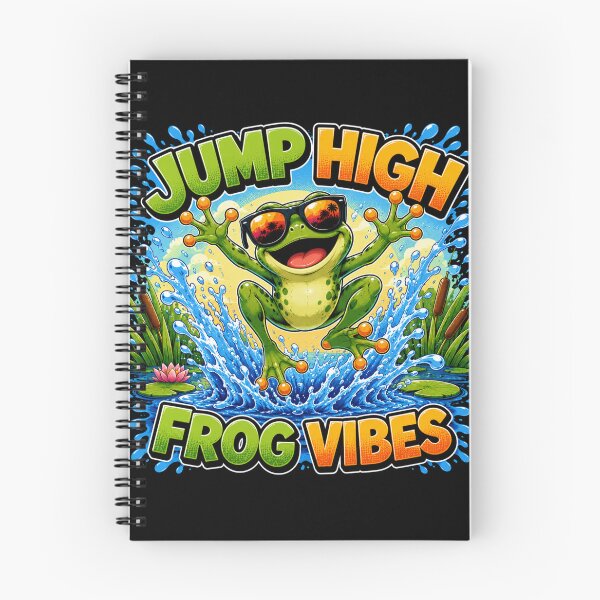 Item preview, Jump High Frog Vibes Funny Cartoon Frog T-Shirt designed and sold by M.Store.