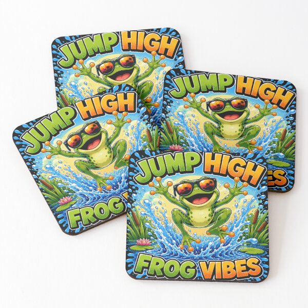Item preview, Jump High Frog Vibes Funny Cartoon Frog T-Shirt designed and sold by M.Store.