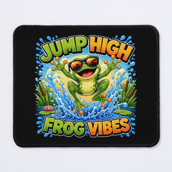 Item preview, Jump High Frog Vibes Funny Cartoon Frog T-Shirt designed and sold by M.Store.