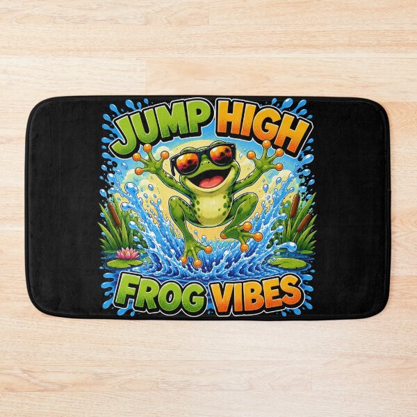 Item preview, Jump High Frog Vibes Funny Cartoon Frog T-Shirt designed and sold by M.Store.