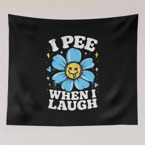 Item preview, I Pee When I Laugh Funny Flower Meme Retro Humor Design designed and sold by La-Nuna.