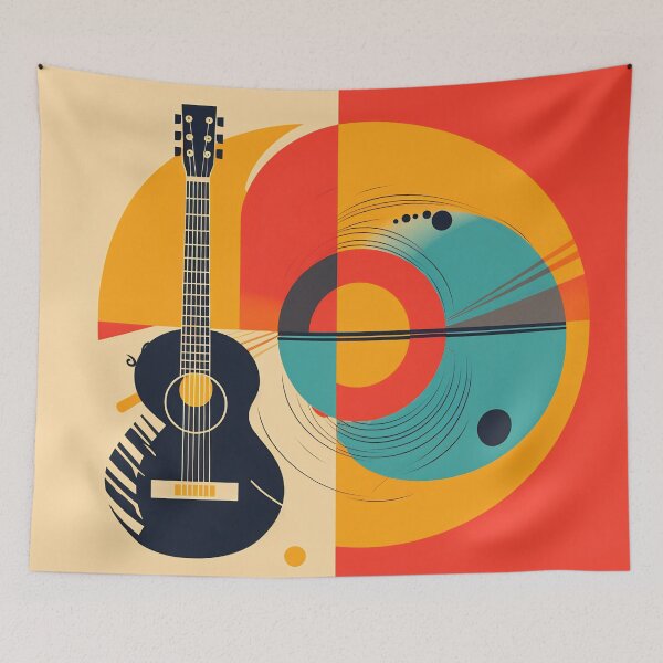 Item preview, Abstract colorful guitar picture. Digital illustration. Ready to poster usage designed and sold by anytka.