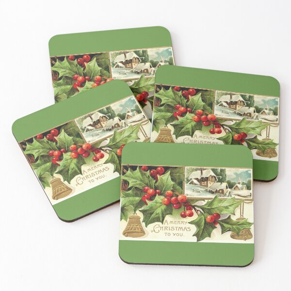 Item preview, Antique Christmas Bells and Holly designed and sold by collageDP.