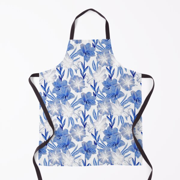Item preview, Chinoiserie White Blue Amaryllis designed and sold by elenabdesigns.