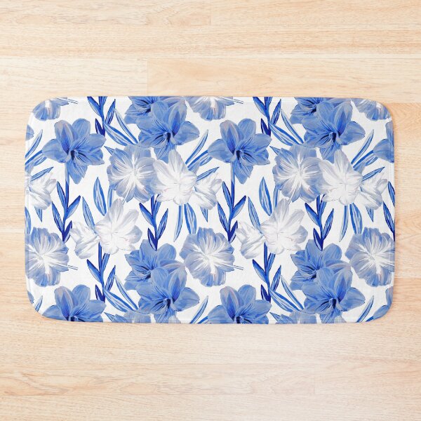 Item preview, Chinoiserie White Blue Amaryllis designed and sold by elenabdesigns.