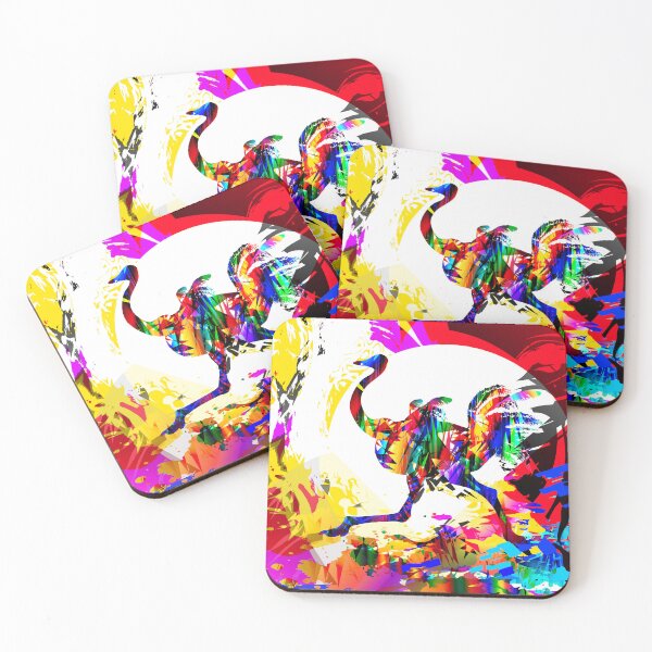 Item preview, Ostrich running, colorful tropical bird designed and sold by Arija07.