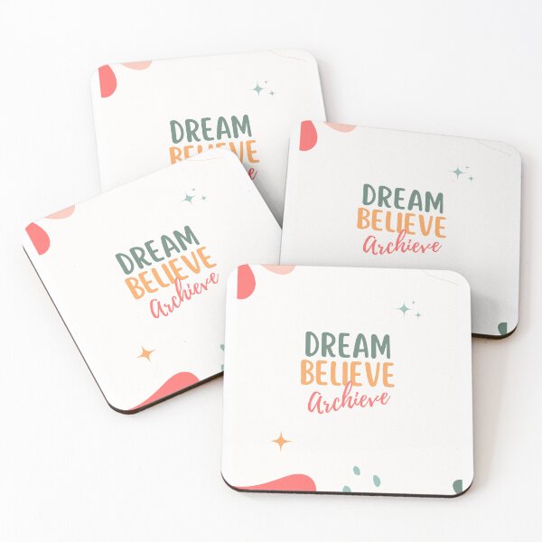 Item preview, Dream Believe Achieve Motivational Quote designed and sold by ViralStickShop.