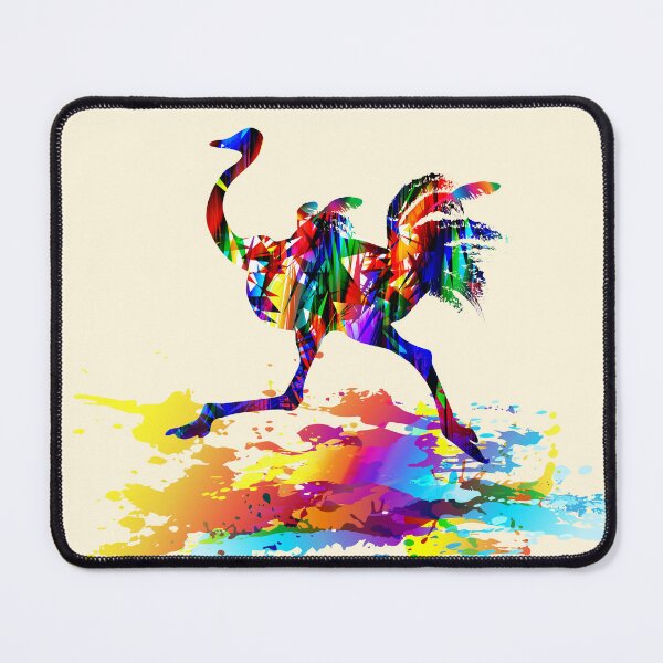 Item preview, Ostrich running, colorful tropical bird designed and sold by Arija07.