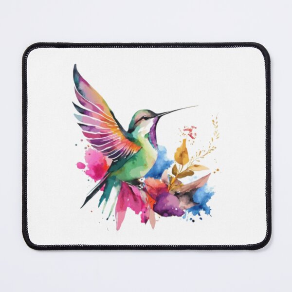Item preview, Colorful Watercolor Hummingbird Bird Art designed and sold by PixelVibe Art.