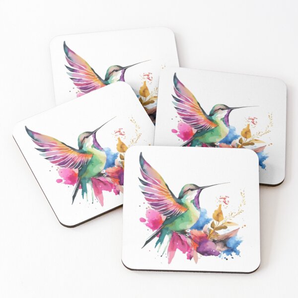 Item preview, Colorful Watercolor Hummingbird Bird Art designed and sold by PixelVibe Art.