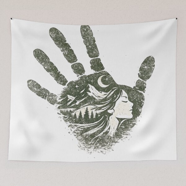 Item preview, Mountain Soul Handprint - Vintage Nature Woman Art designed and sold by BestDetailer.