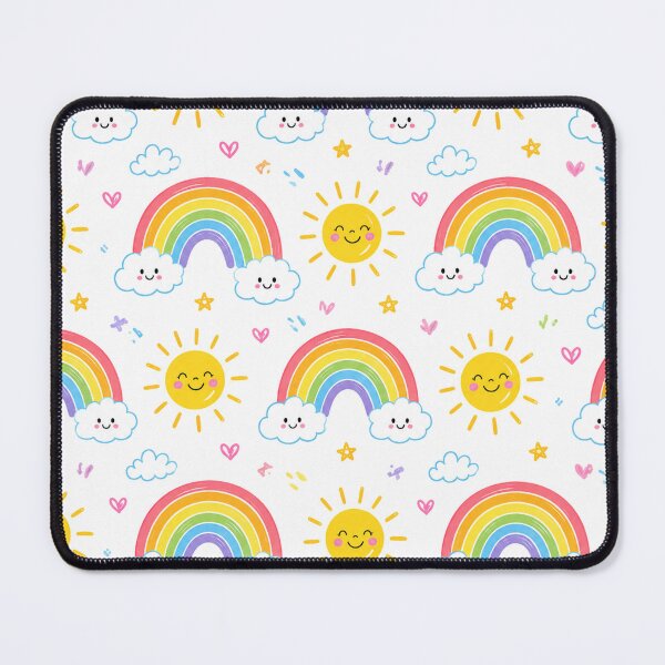 Item preview, Cute Kawaii Rainbows and Smiling Suns Seamless Pattern designed and sold by Owcomm.