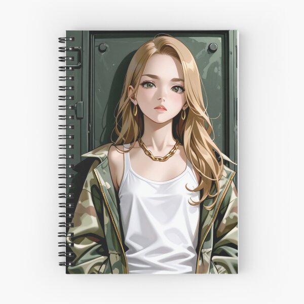 Item preview, Fashion - Woman in Camouflage Camo Jacket Tank Top Gold Chain Anime Variant 2 designed and sold by AnimeShin.