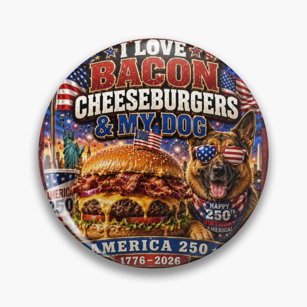 Item preview, I Love Bacon Cheeseburgers, & my Dog (German Shepherd) designed and sold by Soundpups.