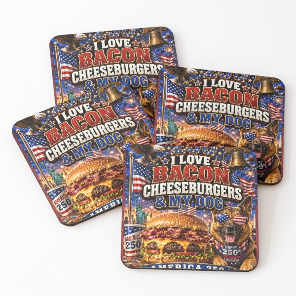Item preview, I Love Bacon Cheeseburgers, & my Dog (German Shepherd) designed and sold by Soundpups.