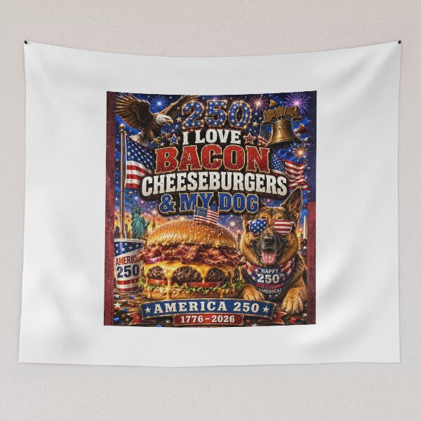 Item preview, I Love Bacon Cheeseburgers, & my Dog (German Shepherd) designed and sold by Soundpups.