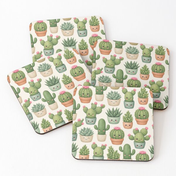Item preview, Cute Happy Cacti Pattern designed and sold by Owcomm.