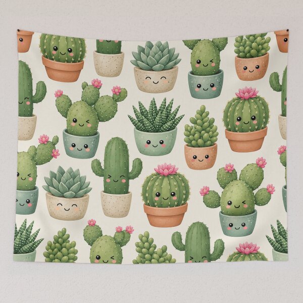 Item preview, Cute Happy Cacti Pattern designed and sold by Owcomm.