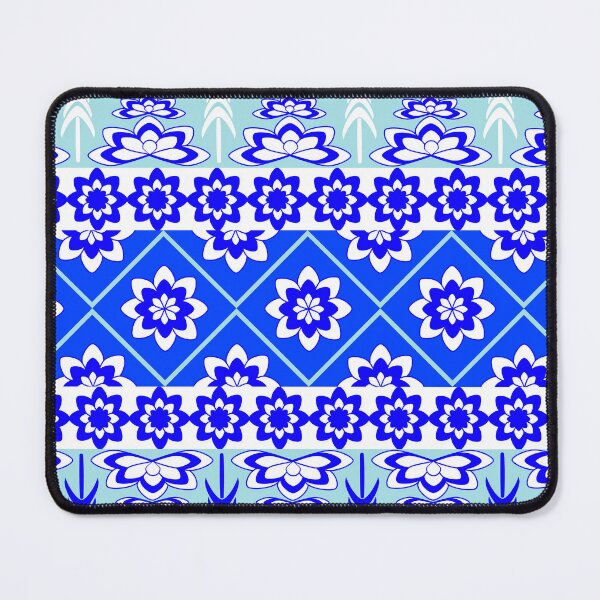 Item preview, Blue Blossom Symmetry Folk Art Seamless Floral Geometric Pattern designed and sold by Ei-Ei.
