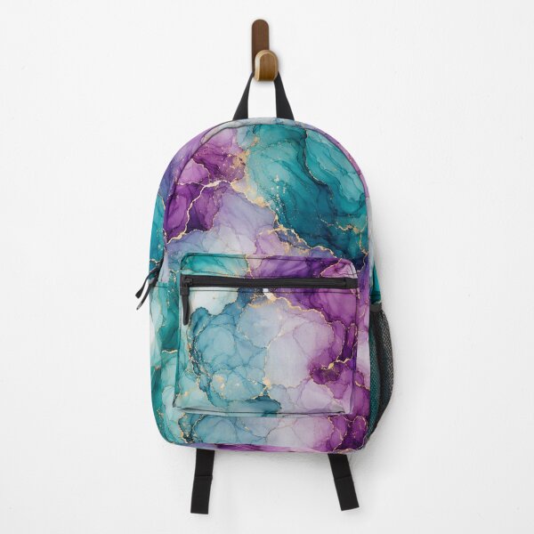 Item preview, Teal and Purple Marble Gold Veins designed and sold by Owcomm.