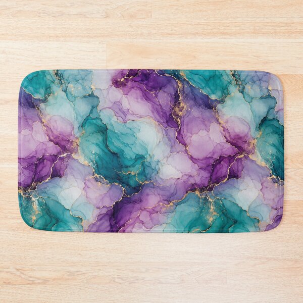 Item preview, Teal and Purple Marble Gold Veins designed and sold by Owcomm.