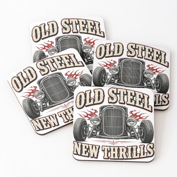 Item preview, Old Steel New Thrills | Classic Hot Rod & Vintage Car Enthusiast T-Shirt designed and sold by Danny's Tees.