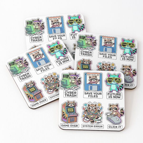 Item preview, Retro Raccoon Gadget Sticker Pack - Vintage Computer & Cyber Pun designed and sold by SimpleP.