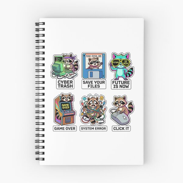Item preview, Retro Raccoon Gadget Sticker Pack - Vintage Computer & Cyber Pun designed and sold by SimpleP.