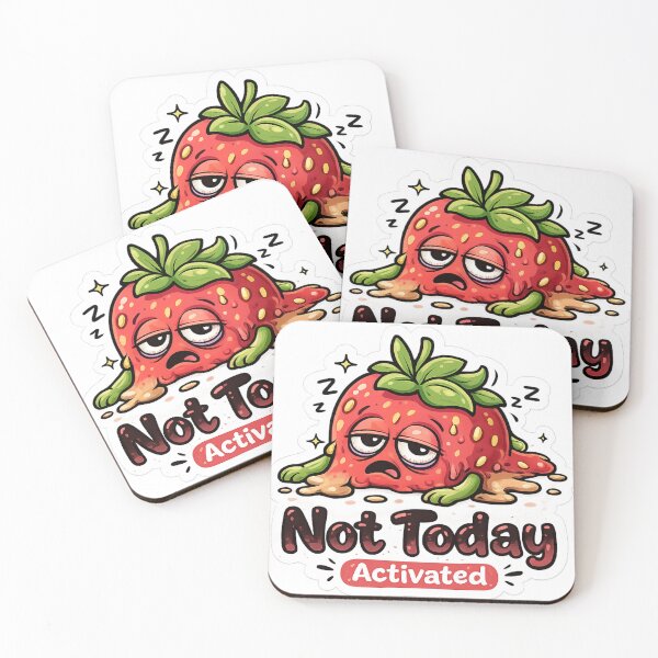 Item preview, Not Today – Cute Lazy Strawberry Sticker designed and sold by Rosa Studio.