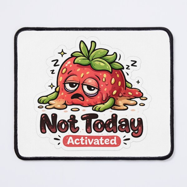 Item preview, Not Today – Cute Lazy Strawberry Sticker designed and sold by Rosa Studio.