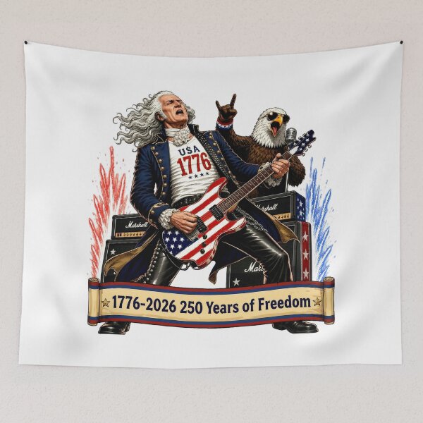 Item preview, Rockstar George Washington Guitar 4th of July Design designed and sold by Zara Art House.