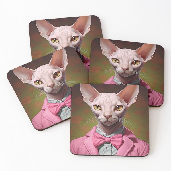 Item preview, Sphynx cat in a pink jacket and bow designed and sold by anytka.