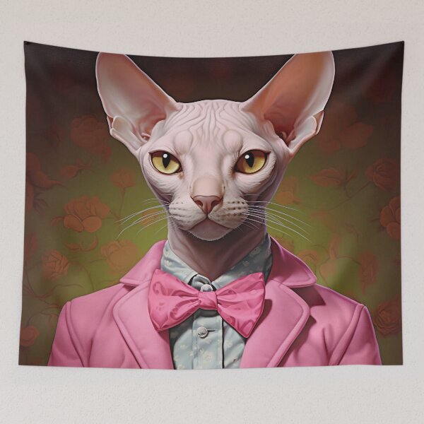 Item preview, Sphynx cat in a pink jacket and bow designed and sold by anytka.