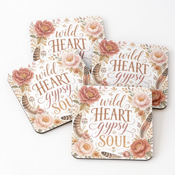 Item preview, Wild Heart Gypsy Soul Boho Floral Typography designed and sold by Luna-Flow.