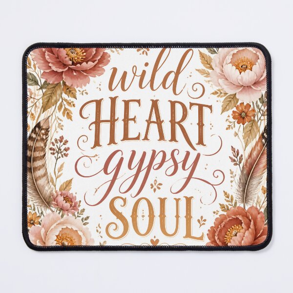 Item preview, Wild Heart Gypsy Soul Boho Floral Typography designed and sold by Luna-Flow.