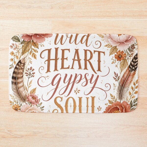 Item preview, Wild Heart Gypsy Soul Boho Floral Typography designed and sold by Luna-Flow.