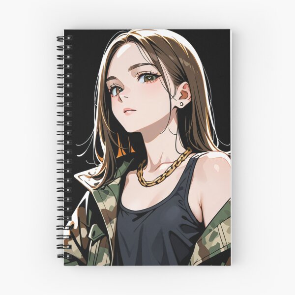 Item preview, Fashion - Woman in Camouflage Camo Jacket Tank Top Gold Chain Anime Variant 3 designed and sold by AnimeShin.