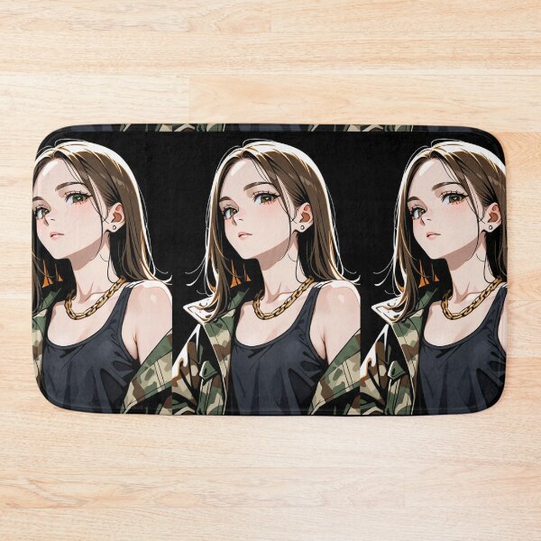 Item preview, Fashion - Woman in Camouflage Camo Jacket Tank Top Gold Chain Anime Variant 3 designed and sold by AnimeShin.