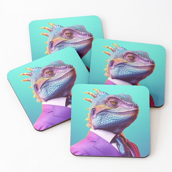 Item preview, Lizard in a colorful suit and tie. Vibrant colors designed and sold by anytka.