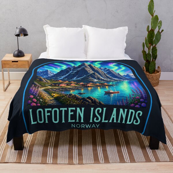 Item preview, Lofoten Islands Vintage Travel Illustration designed and sold by HomeLivingCo.