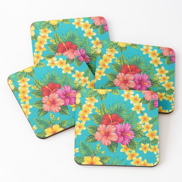 Item preview, Tropical Hibiscus and Plumeria Floral Pattern designed and sold by Owcomm.
