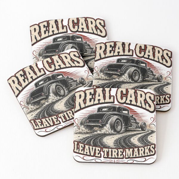 Item preview, Real Cars Leave Tire Marks | Hot Rod & Muscle Car Enthusiast T-Shirt designed and sold by Danny's Tees.
