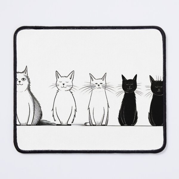 Item preview, Funny cat set. Cartoon pattern in flat illustration style. Cute cats sitting in line, diverse domestic cats. Wallpaper designed and sold by anytka.