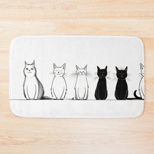 Item preview, Funny cat set. Cartoon pattern in flat illustration style. Cute cats sitting in line, diverse domestic cats. Wallpaper designed and sold by anytka.