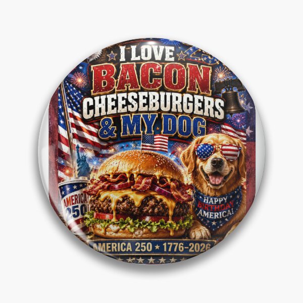 Item preview, I Love Bacon Cheeseburgers & my Dog (Golden Retriever) designed and sold by Soundpups.