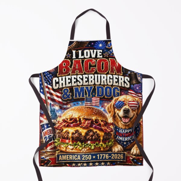Item preview, I Love Bacon Cheeseburgers & my Dog (Golden Retriever) designed and sold by Soundpups.
