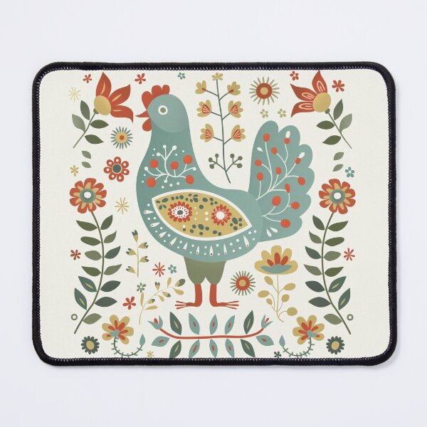 Item preview, Scandinavian Folk Art, Floral Chicken designed and sold by xiao xuans.