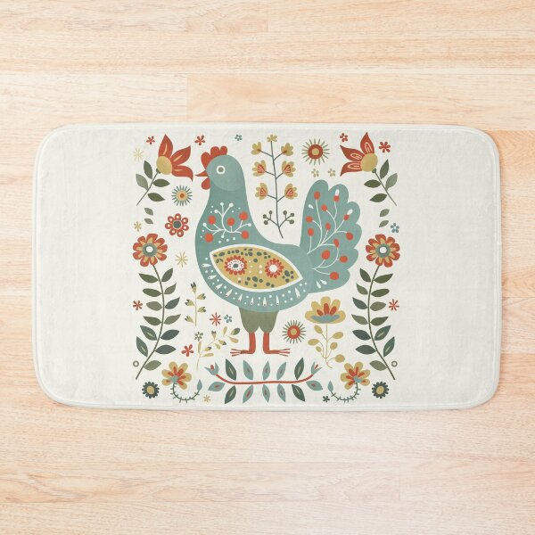 Item preview, Scandinavian Folk Art, Floral Chicken designed and sold by xiao xuans.